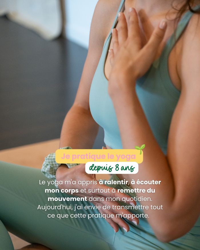 Camille pratique le yoga depuis 8 ans